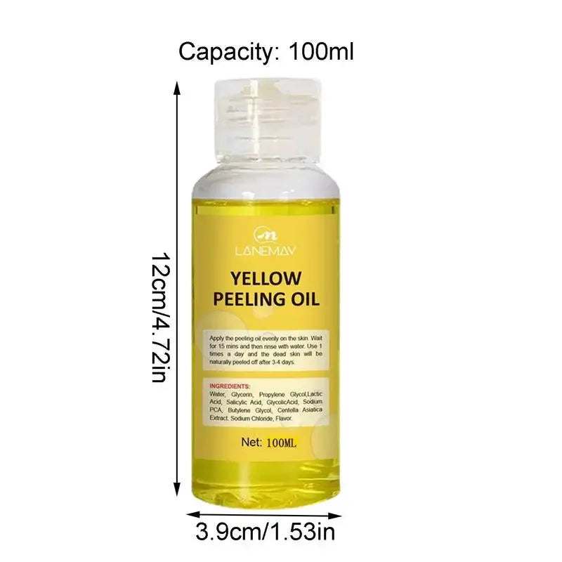 Yellow Peeling Oil – Skin Lightening & Melanin Treatment for Elbows, Knees, Hands, and Even Skin Tone
