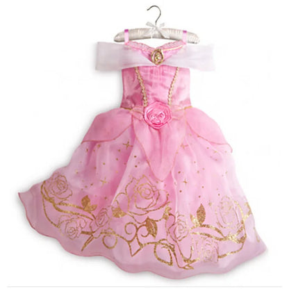 2026 Girls Princess Costume Dress - Elsa, Anna, Snow White, Aurora, Moana, Rapunzel, Mermaid & Belle Carnival Cosplay Party Outfit