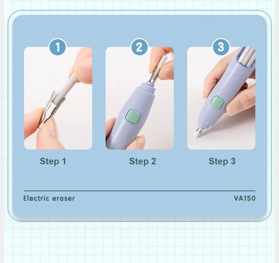 Deli Electric Eraser Pen — Automatic Sketch & Drawing Eraser with Refill Batteries for Kids
