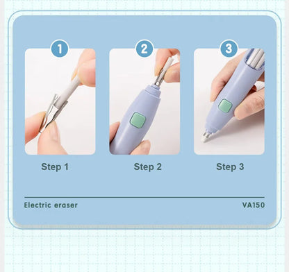 Deli Electric Eraser Pen — Automatic Sketch & Drawing Eraser with Refill Batteries for Kids