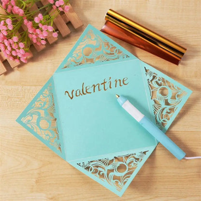 USB Hot Foil Pen with 0.8/1.5/2.5mm Tips – Slim Heat-Resistant Grip for DIY Calligraphy on Paper & Leather