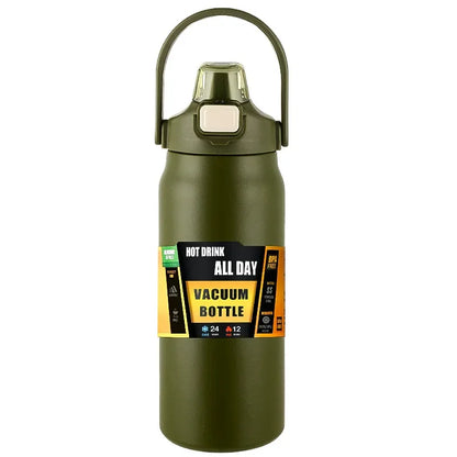 Outdoor Stainless Steel Thermos Bottle – 304 Vacuum Insulated Travel Mug with Straw, Hot & Cold Sports Water Tumbler Portable Flask
