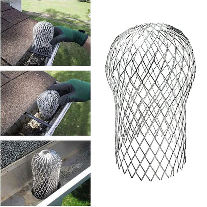 3-Inch Expand Aluminum Rain Gutter Filters - Strainer Stops Blockage from Leaves and Debris - Drain Net Cover for Roof Guard