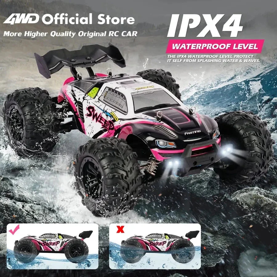 4WD Remote Control Car – Off-Road 4x4 RC High-Speed Buggy Truck, Brushless 50/80KM/H Drift Racing Toy for Kids & Adults
