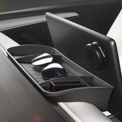Tesla Model 3 & Y Rear Screen Storage Box – Hidden TPE Organizer Tray & Tissue Box for Interior Accessories