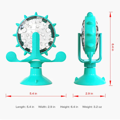 Interactive Cat and Small Dog Treat Leaking Toy: Slow Feeder Dispenser with Rotatable Wheel for IQ Improvement - Fun Kitten and Puppy Accessories