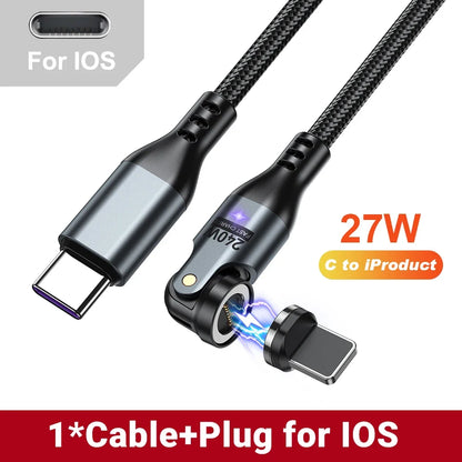 AUFU 240W Magnetic USB-C Cable - 100W PD 3.1 Fast Charging Wire for MacBook, iPad, Laptop & iPhone 15