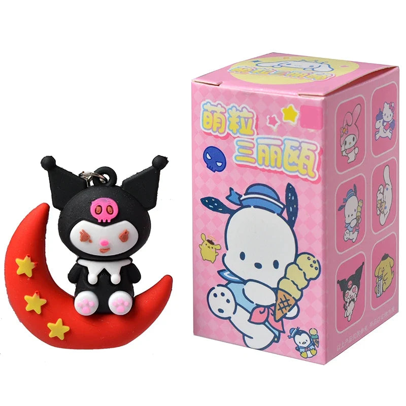 24pcs Sanrio Blind Box Keychains — Kuromi & Melody Cute Anime Character Mystery Surprise for Kids’ Gifts & Decorations