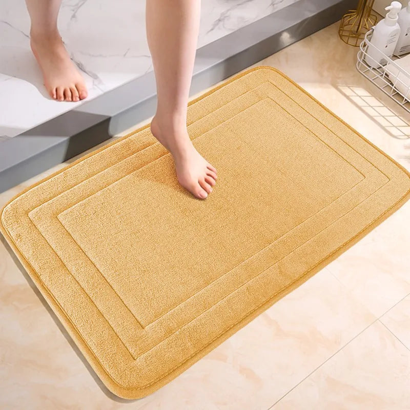 Non-Slip Bathroom Mat - Soft, Comfortable Absorbent Floor Carpet, Machine Washable & Quick-Dry Shower Room Doormat