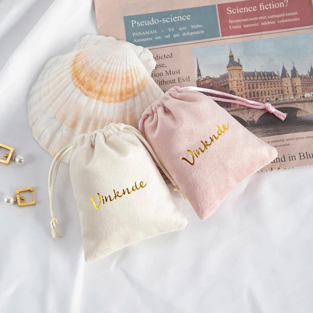 100-Pack Velvet Drawstring Jewelry Pouches - Personalized Logo Gift Bags for Wedding Favors, Candy & Makeup Packaging