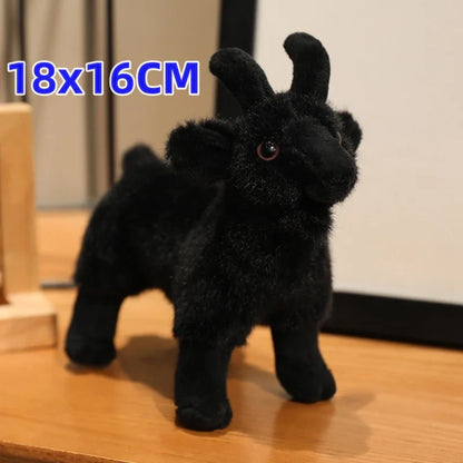 30/40cm Ranch Animal Plush Toy — Soft Lifelike Black & White Goat Simulation Doll, Cute Mountain Animal for Kids, Halloween Gift