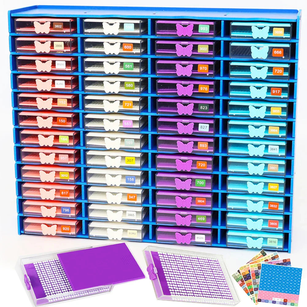 5D Diamond Painting Tool Tray with Rack – DIY Mosaic Embroidery Organizer for Handmade Crafts