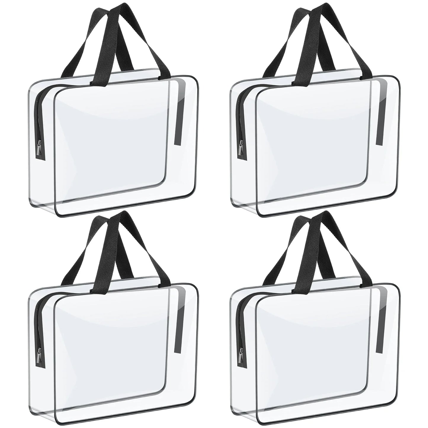 4/6-Pack PVC Makeup Storage Bags — Large Capacity Waterproof Clear Organizer with Zipper for Travel & Home