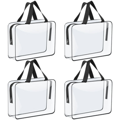 4/6-Pack PVC Makeup Storage Bags — Large Capacity Waterproof Clear Organizer with Zipper for Travel & Home