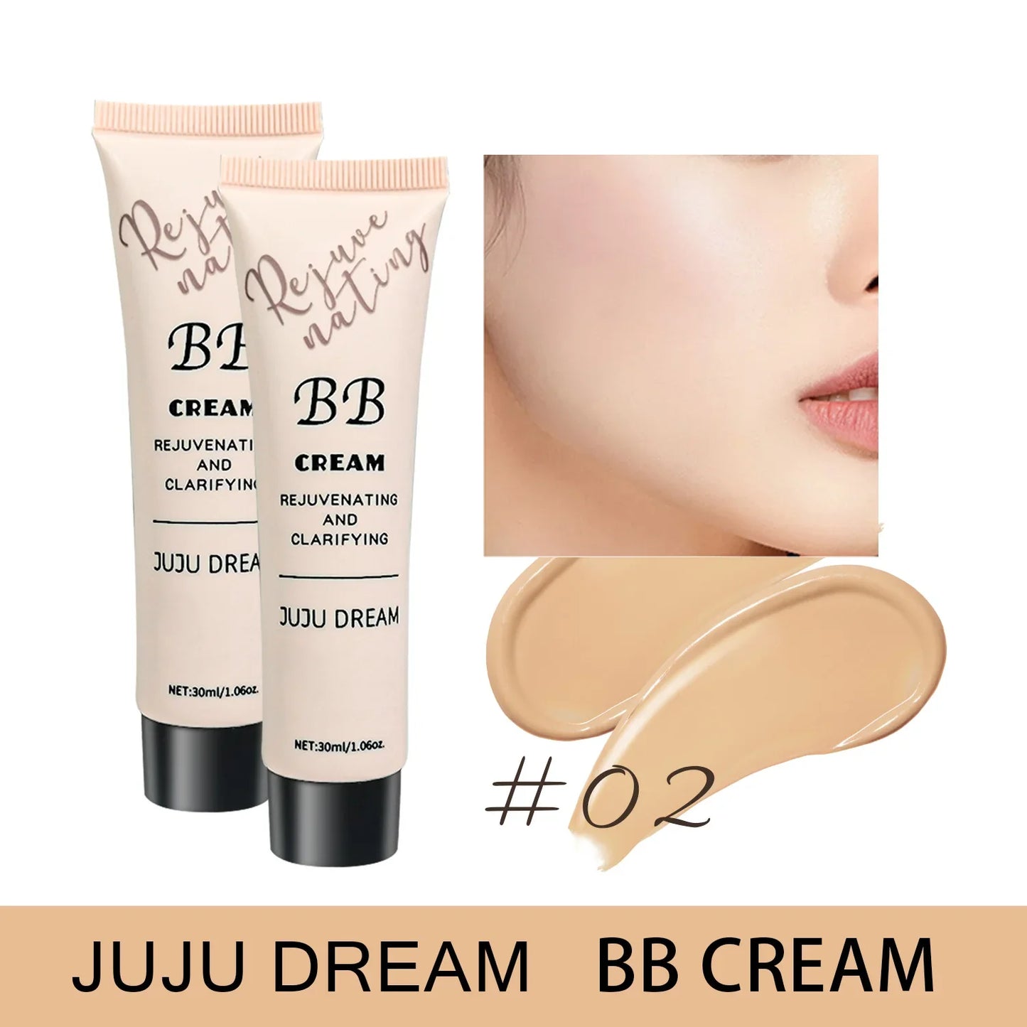 Moisturizing BB Cream Foundation – Oil Control, Long-Lasting Natural Coverage Makeup for Dry Skin with Lightweight Milk Texture