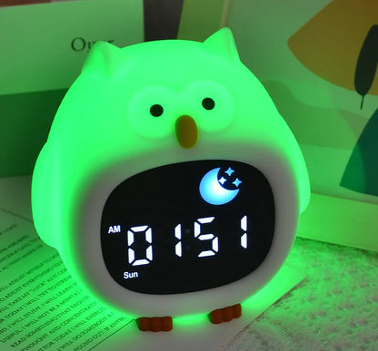Cat Night Light Alarm Clock – LED Musical Sleep Training Clock for Kids & Babies