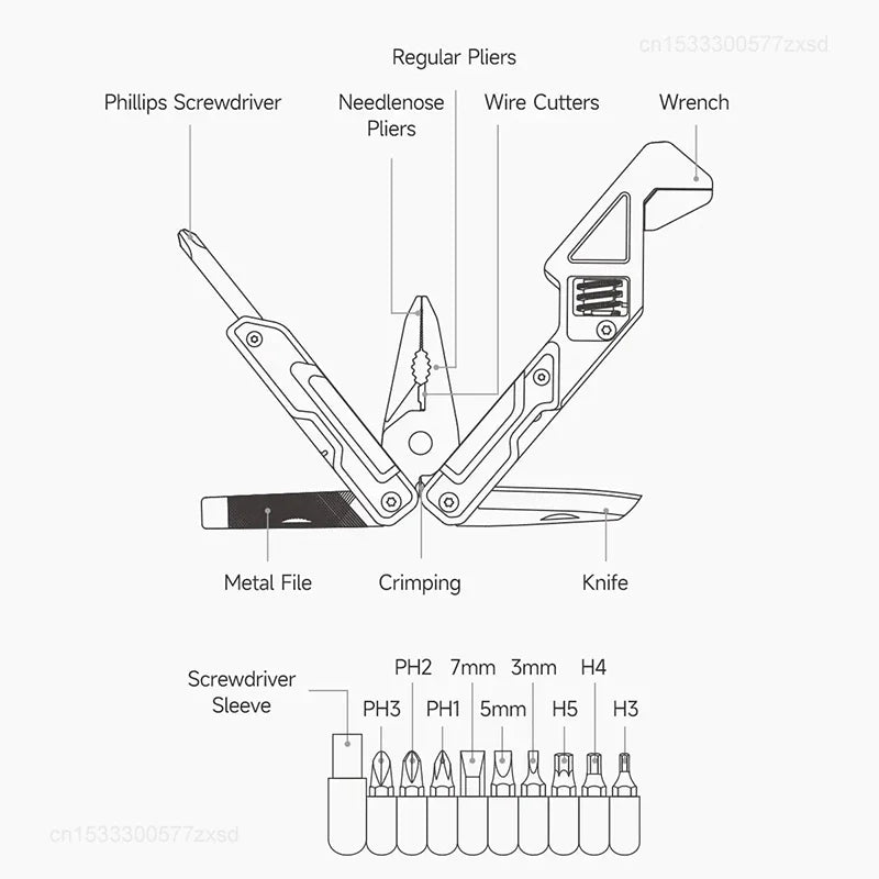 NexTool Light Wrench W2 Multitool – Folding Pliers, Large Spanner, Screwdriver & Portable EDC Home Repair Tool