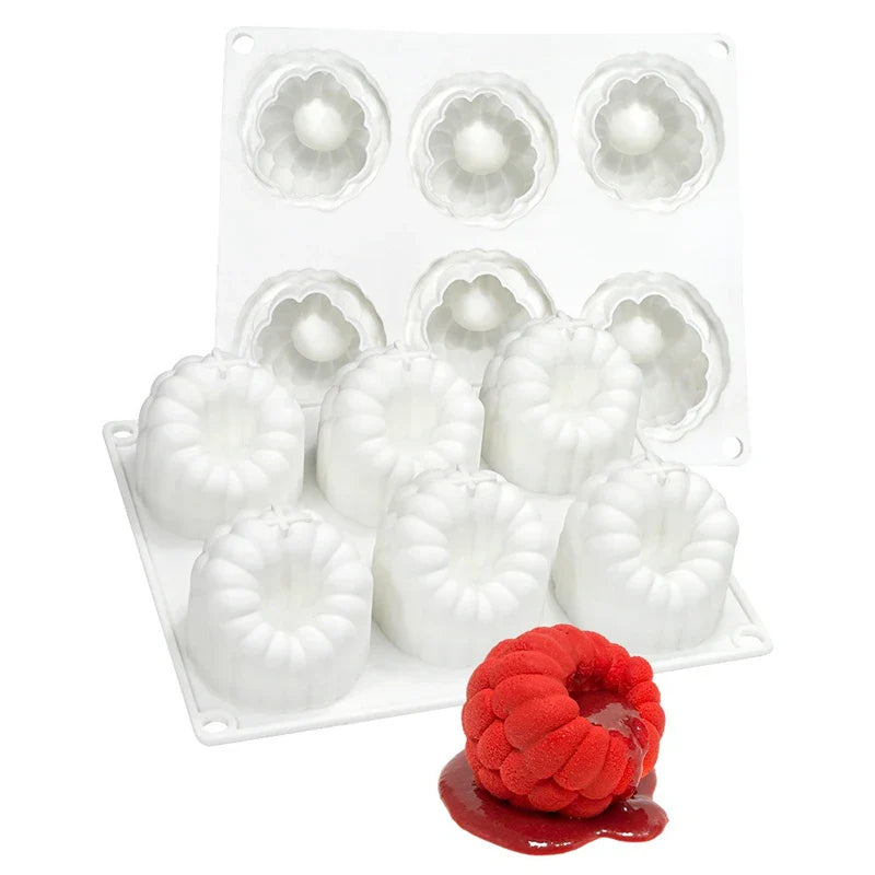 6-Cavity Raspberry Mousse Silicone Mold – 3D Fruit Dessert & Chocolate DIY Cake Decorating Tool
