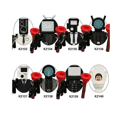 2025 KDL844 Toilet Man Mini Puzzle – Cartoon Bricks Action Figure Building Blocks Toy Gift