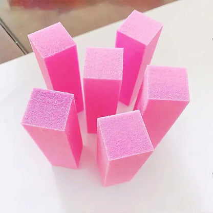 Pink Nail Buffing & Sanding Block — Pedicure Manicure Sponge for Grinding, Polishing & Safe Nail Art Care