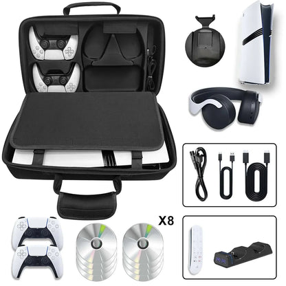 PS5 Pro Storage Bag – Portable EVA Shockproof Shoulder Bag, Anti-Drop Storage Box for Console & Accessories