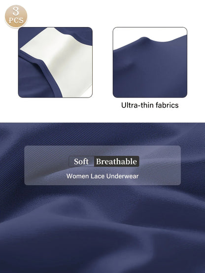 3 Pairs High Waisted Ice Silk Women’s Panties, Breathable Tummy Control Shaping Underwear with Hip Lifting Comfort Fit Triangle Briefs