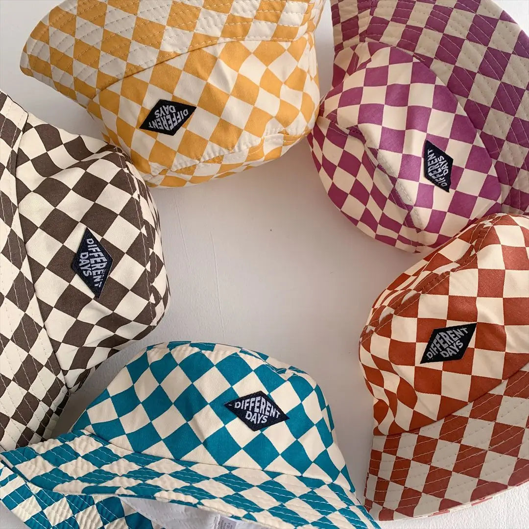 Kids Checkerboard Bucket Hat – Cute Plaid Fisherman Sun Cap for Boys & Girls | Soft Breathable Panama Style Baby Sun Protection Hat