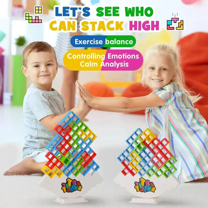 Tetra Tower Balance Puzzle Game - Fun Stacking Building Board Game for Kids Adults Family Friends Party Gift