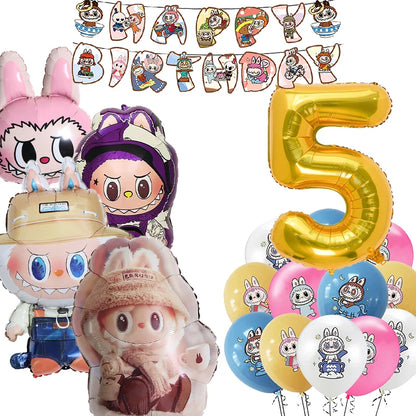 Doll Birthday Party Supplies – Disposable Tableware, Balloons, Banner & Stickers