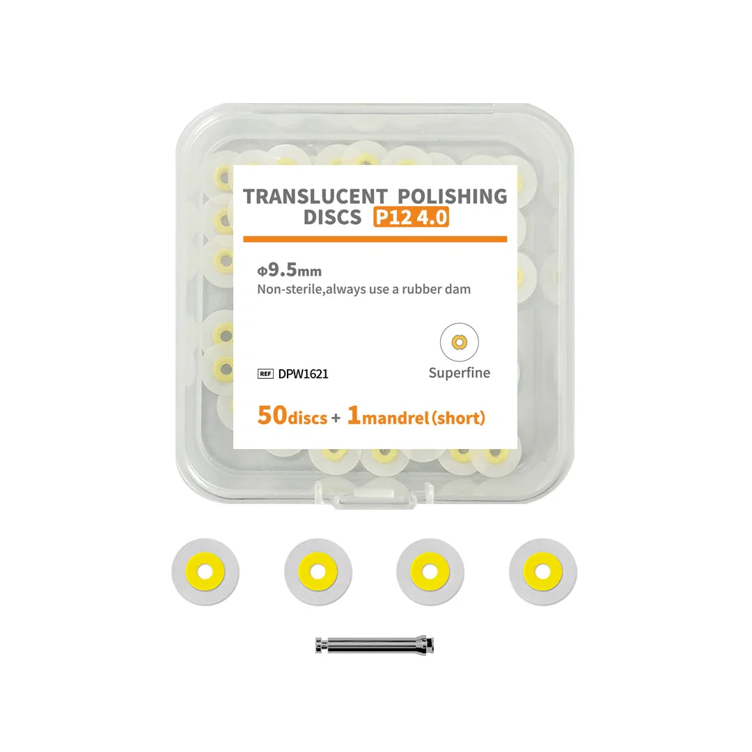 Dental Polishing Disc Kit - 40/50pcs Finishing & Refining Discs with Mandrel for Composite Restoration
