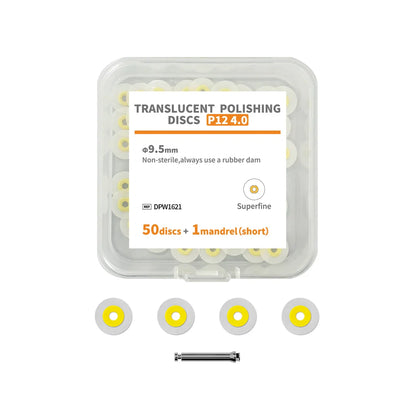 Dental Polishing Disc Kit - 40/50pcs Finishing & Refining Discs with Mandrel for Composite Restoration