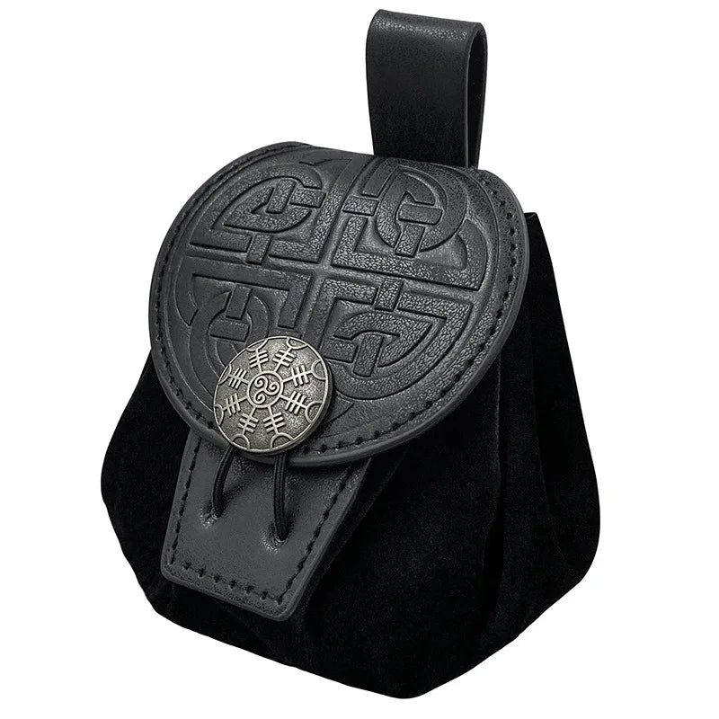 Steampunk PU Leather Fanny Pack for Men – Medieval Cosplay Waist Bag, Coin Purse, Hip Belt Bag