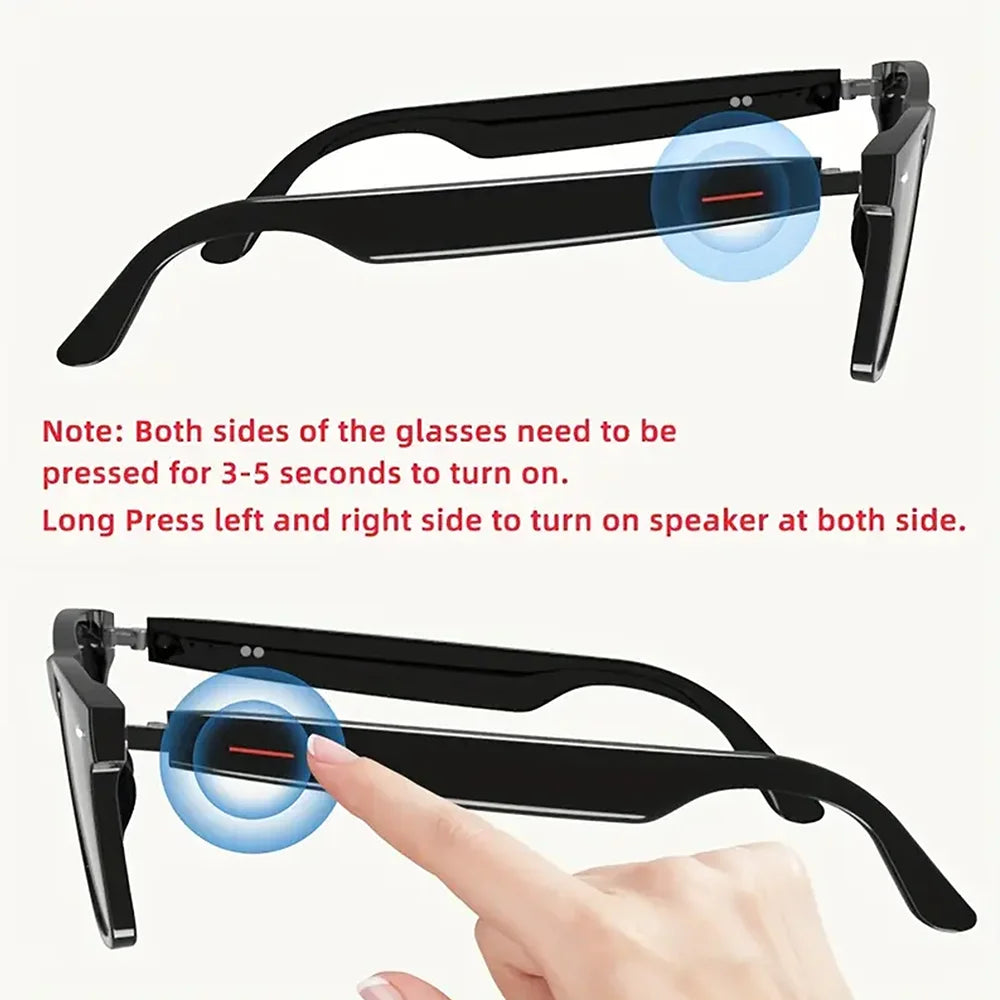 SENBONO E13 Smart Glasses – Blue Light Filtering Polarized Lenses with Audio, Built-in Mic, Speakers, Touch & Voice Assistant