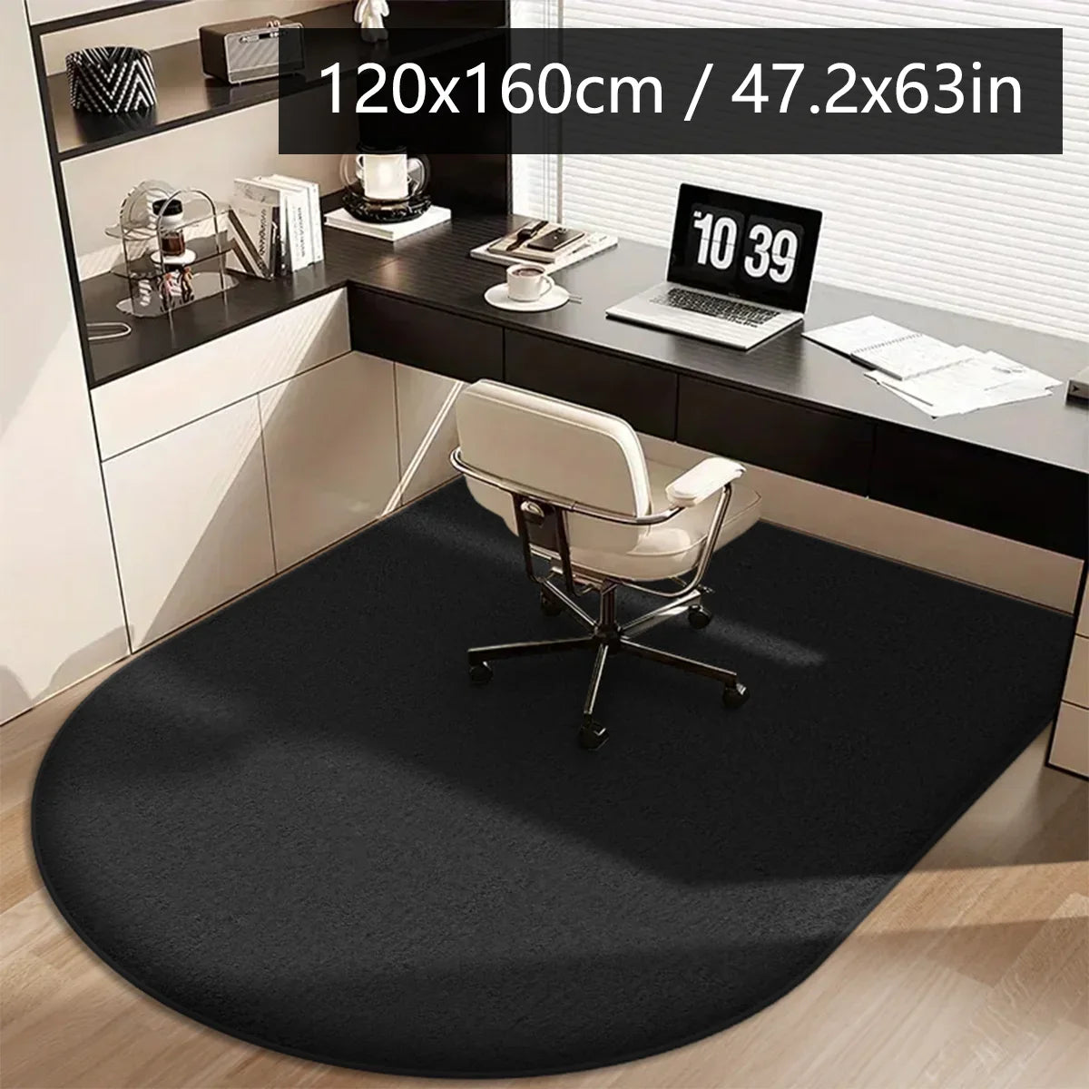 Solid Color Flannel Chair Mat – Thickened Soft Floor Carpet for Computer Desk, Swivel Chair, Study & Dressing Table Use