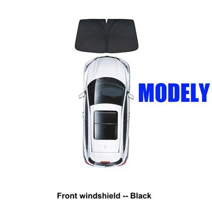 Tesla Model Y 2024 Window Sunshade - Privacy Front & Rear Side Window Shield Cover with UV Protection for Camping & Travel