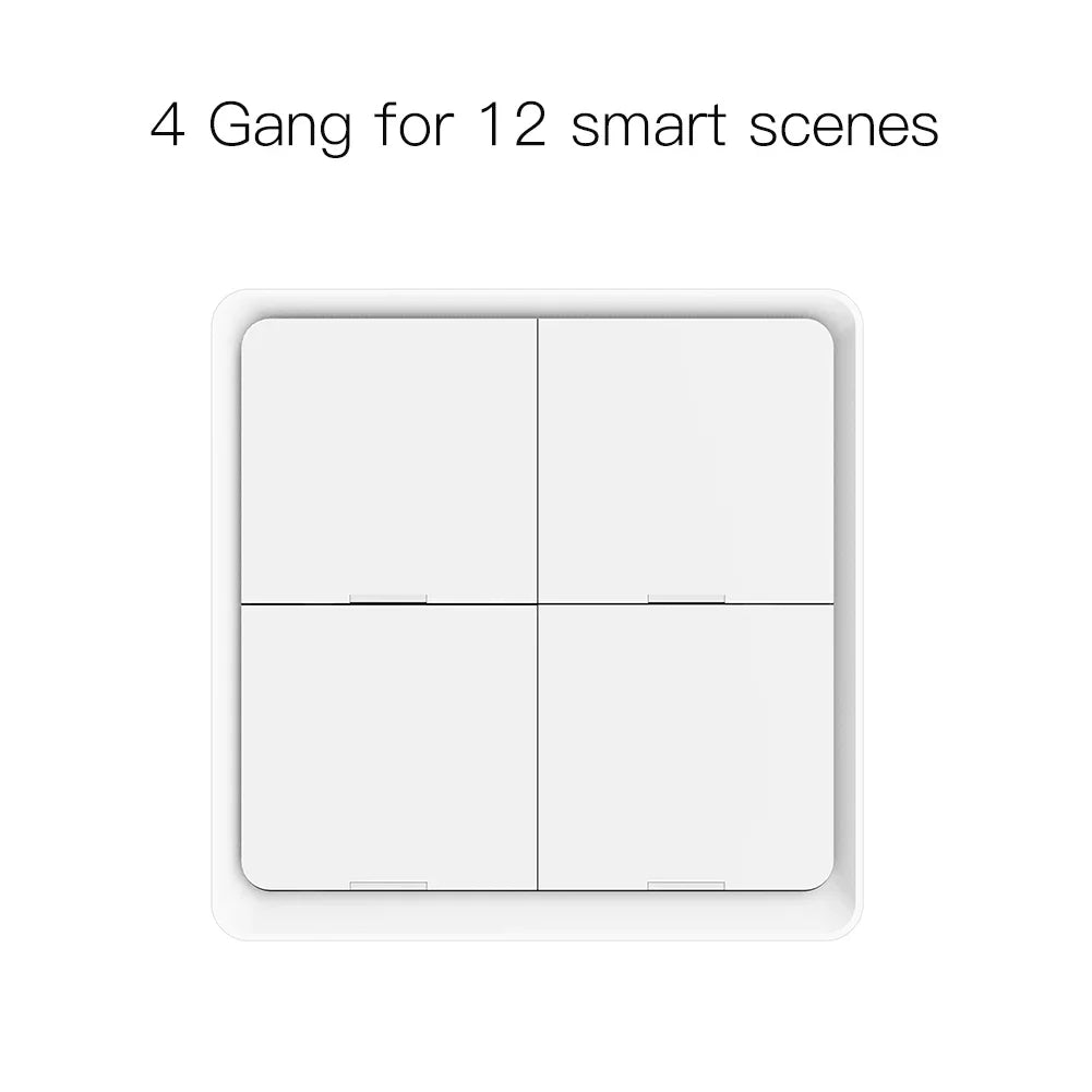 MOES 4-Gang Tuya ZigBee Wireless Scene Switch – Battery-Powered Smart Controller for Tuya Automation