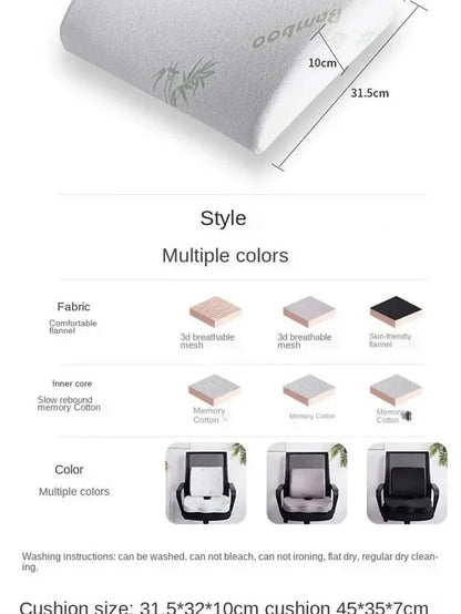 Orthopedic Memory Foam Seat Cushion – Hemorrhoid Relief, Car & Office Chair Lumbar Support, Breathable Pain Relief Pillow