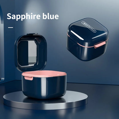 Orthodontic Retainer Storage Box – Portable Teeth Denture Cleaner & Soaking Case for Braces