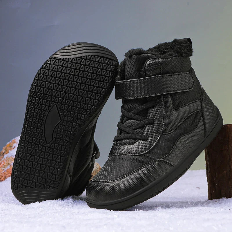 Kids Wide Toe Snow Boots - Warm Minimalist Barefoot Winter Shoes for Boys & Girls Toddlers