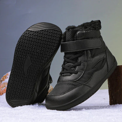 Kids Wide Toe Snow Boots - Warm Minimalist Barefoot Winter Shoes for Boys & Girls Toddlers