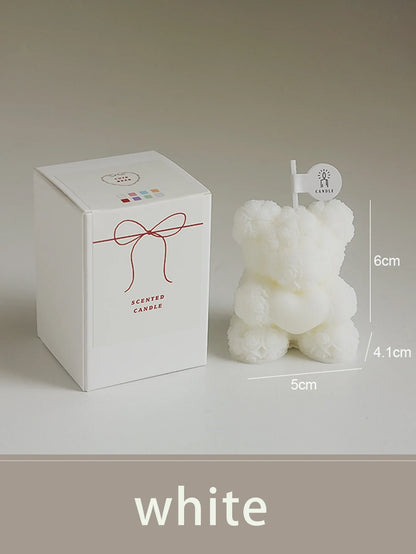 Valentine's Day Scented Candle with Roses & Bears - Perfect for Home Decor & Gift Givin
