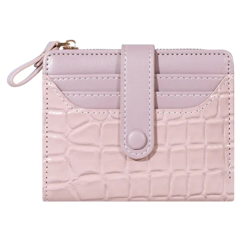 Elegant Women’s Multi-Card Wallet – PU Leather Double Zip Clutch Purse with Crocodile Pattern Storage Bag