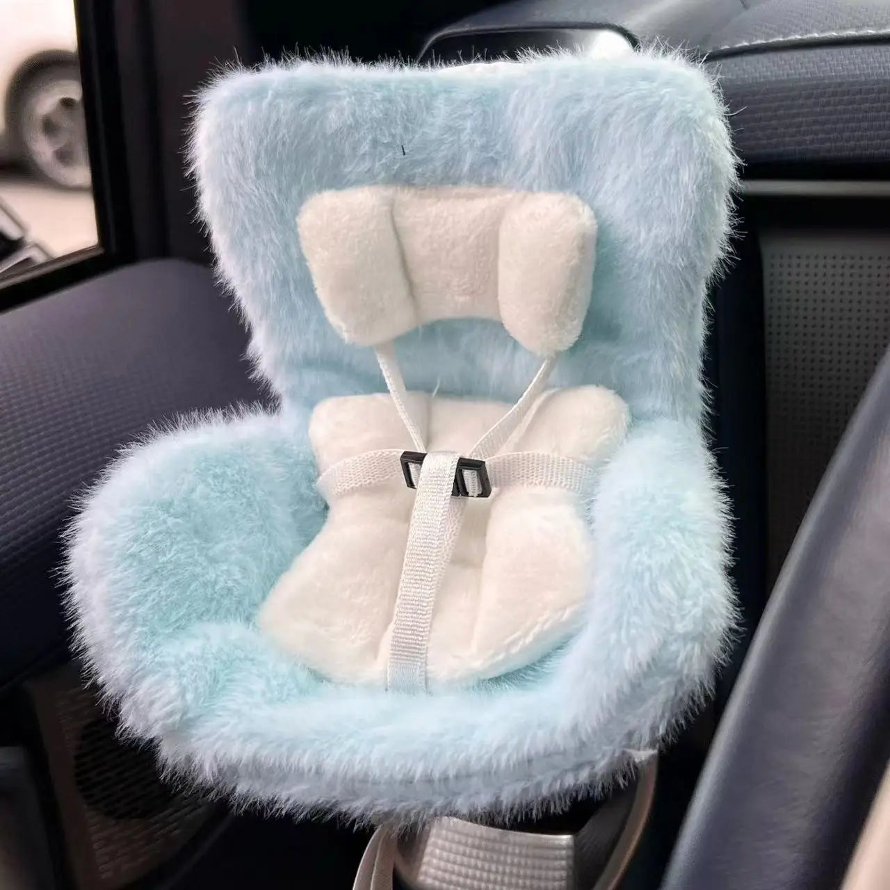Labubu Car Doll Safety Seat – Kawaii Plush Aromatherapy Air Freshener for Ob11 & Dolls up to 18cm