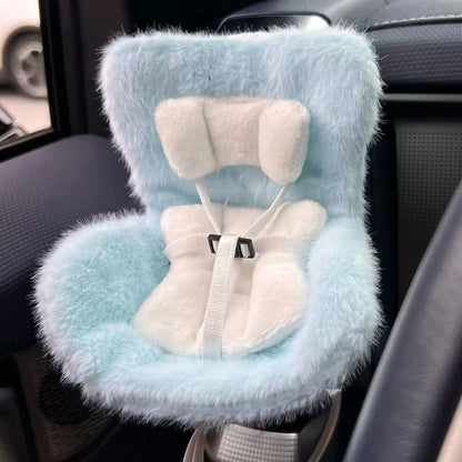 Labubu Car Doll Safety Seat – Kawaii Plush Aromatherapy Air Freshener for Ob11 & Dolls up to 18cm