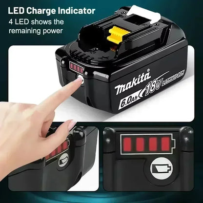 Genuine Makita 6AH BL1860 18V Li-Ion Battery — Replacement for BL1850 & BL1840, Compatible with 18V Screwdrivers, BMS TPCELL