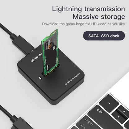 Blueendless External SSD Hard Disk NVME Enclosure – 10G Online Reading/Writing Speed, M.2 NVME SD Docking Station Case