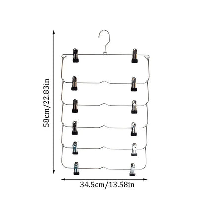 Multi-Functional Folding Multi-Layer Pants Rack – Anti-Slip Seamless Wardrobe Hanger for Home Storage