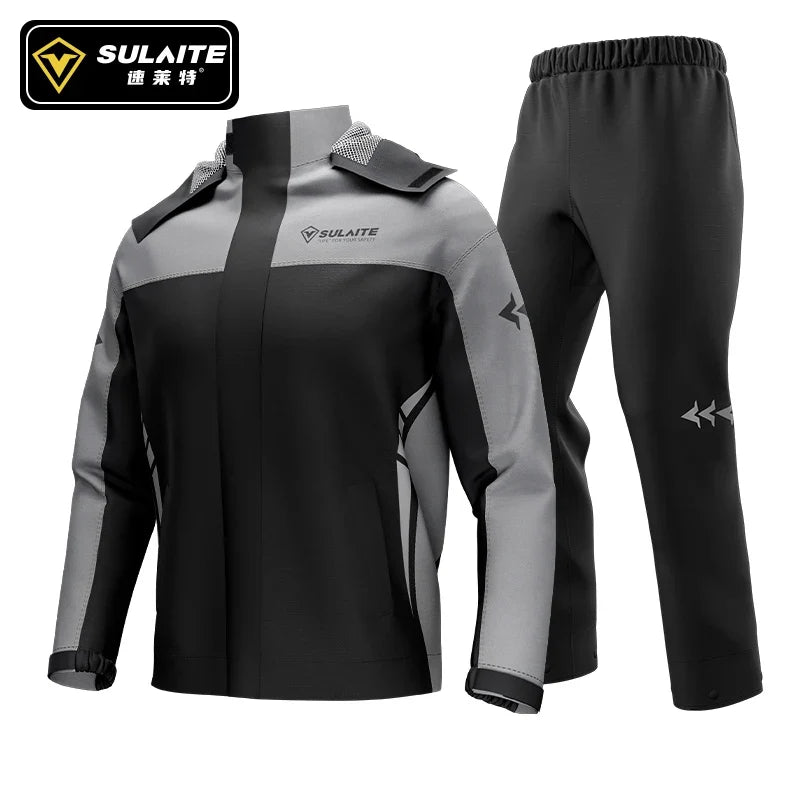 SULAITE Motorcycle Rain Suit - Waterproof Outdoor Rainwear Jacket Pants Shoes Cover for Cycling Fishing Climbing Riding