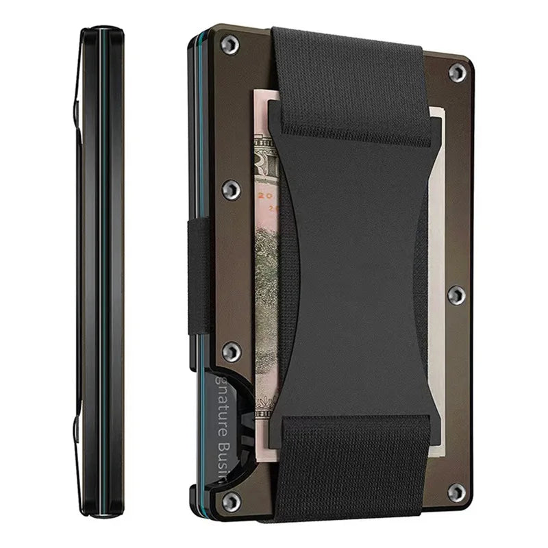 RFID Blocking Metal Wallet – Slim Aluminum Credit Card Holder & Money Clip for Business and ID, 2024 All Colors