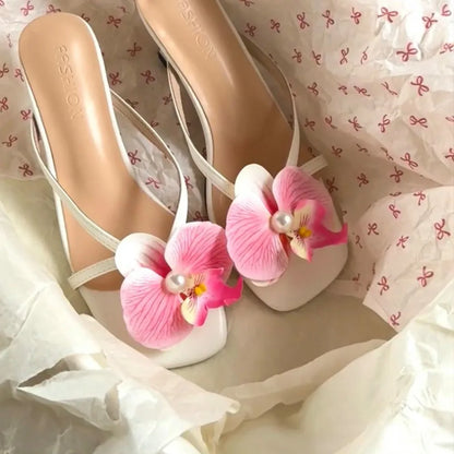 Colorful Thai Fairy Flower Shoe Buckles – Personalized Orchid Simulation Decor for Shoes
